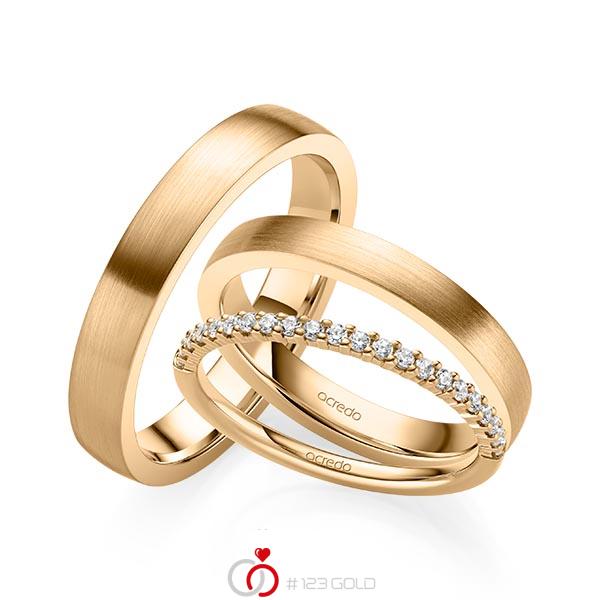 Set in Roségold 585 halbausgefasst mit zus. 0,21 ct. Brillant tw, si von acredo - A-2069-5 Set in Roségold 585 halbausgefasst mit zus. 0,21 ct. Brillant tw, si von acredo - A-2069-5