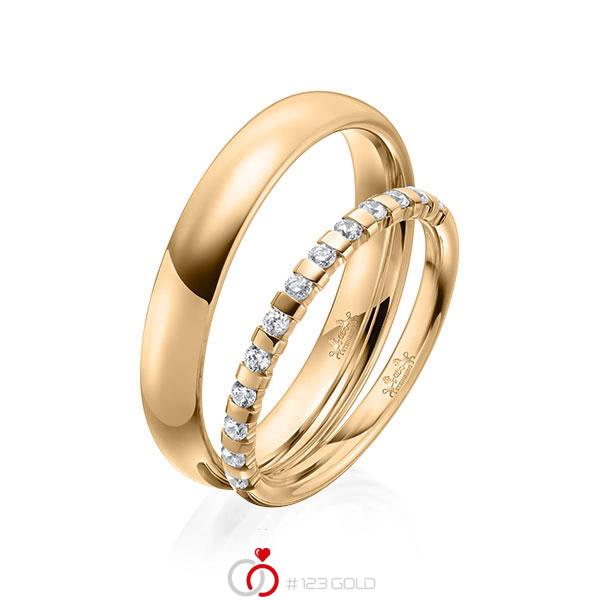 Set in Roségold 585 halbausgefasst mit zus. 0,26 ct. Brillant tw, si von Steinberg - Q-1615-4 Set in Roségold 585 halbausgefasst mit zus. 0,26 ct. Brillant tw, si von Steinberg - Q-1615-4