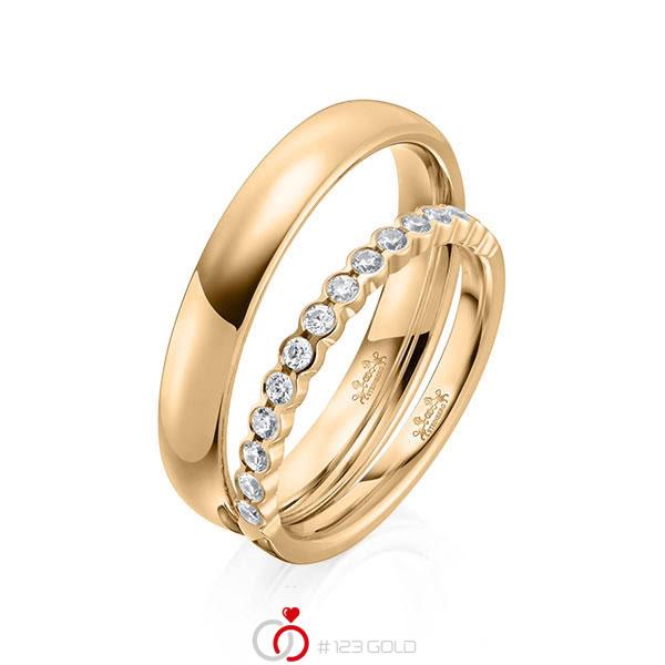 Set in Roségold 585 halbausgefasst mit zus. 0,28 ct. Brillant tw, si von Steinberg - Q-1618-4 Set in Roségold 585 halbausgefasst mit zus. 0,28 ct. Brillant tw, si von Steinberg - Q-1618-4
