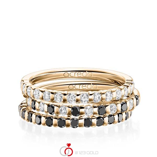 Set in Roségold 585 halbausgefasst mit zus. 1,2 ct. Brillant tw, vs tw, si schwarz von acredo - A-1983-4 Set in Roségold 585 halbausgefasst mit zus. 1,2 ct. Brillant tw, vs tw, si schwarz von acredo - A-1983-4