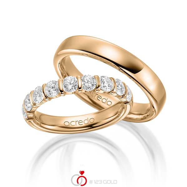 Set in Roségold 585 halbausgefasst mit zus. 1,35 ct. Brillant tw, vs von acredo - A-1575-3 Set in Roségold 585 halbausgefasst mit zus. 1,35 ct. Brillant tw, vs von acredo - A-1575-3