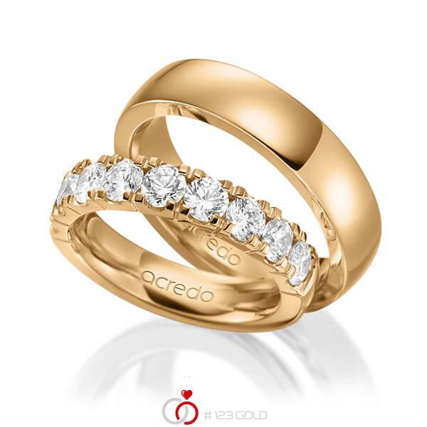 Set in Roségold 585 halbausgefasst mit zus. 1,35 ct. Brillant tw, vs von acredo - A-1583-3 Set in Roségold 585 halbausgefasst mit zus. 1,35 ct. Brillant tw, vs von acredo - A-1583-3