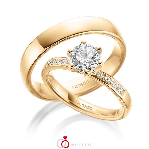 Set in Roségold 585 mit 1 ct. + zus. 0,1 ct. Brillant tw, si von acredo - A-1925-3 Set in Roségold 585 mit 1 ct. + zus. 0,1 ct. Brillant tw, si von acredo - A-1925-3