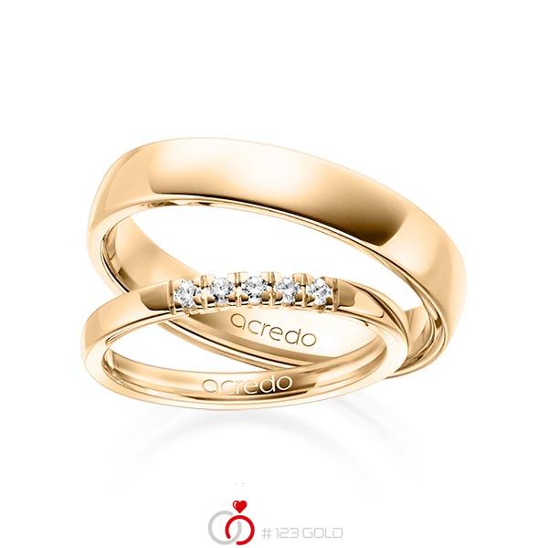 Set in Roségold 585 mit zus. 0,1 ct. Brillant tw, vs von acredo - A-1313-3 Set in Roségold 585 mit zus. 0,1 ct. Brillant tw, vs von acredo - A-1313-3