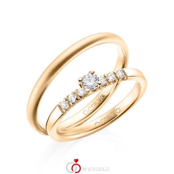 Set in Roségold 585 mit zus. 0,27 ct. Brillant tw, si von acredo - A-1376-6 Set in Roségold 585 mit zus. 0,27 ct. Brillant tw, si von acredo - A-1376-6
