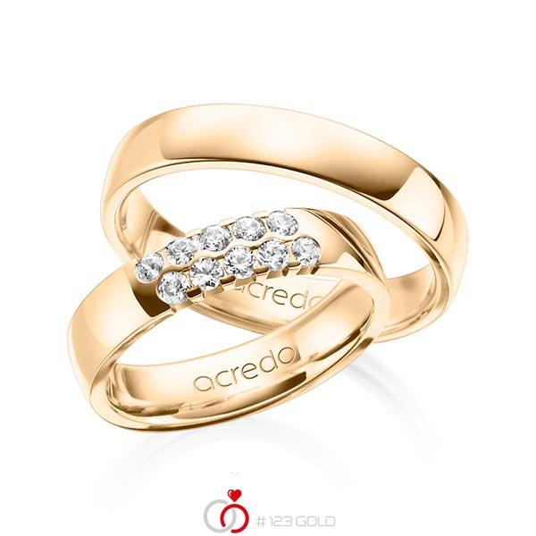Set in Roségold 585 mit zus. 0,4 ct. Brillant tw, vs von acredo - A-1323-4 Set in Roségold 585 mit zus. 0,4 ct. Brillant tw, vs von acredo - A-1323-4