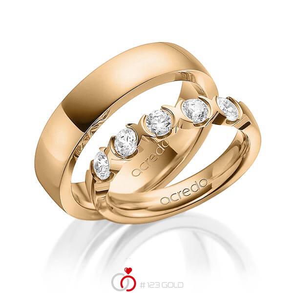 Set in Roségold 585 mit zus. 0,75 ct. Brillant tw, vs von acredo - A-1579-3 Set in Roségold 585 mit zus. 0,75 ct. Brillant tw, vs von acredo - A-1579-3