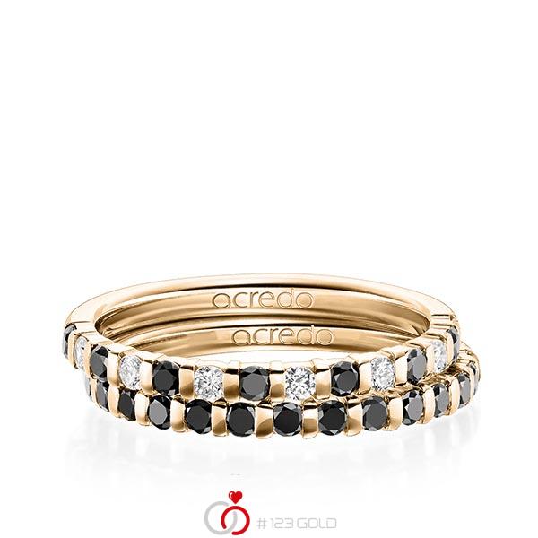Set in Roségold 585 mit zus. 0,81 ct. Brillant tw, si schwarz von acredo - A-1981-4 Set in Roségold 585 mit zus. 0,81 ct. Brillant tw, si schwarz von acredo - A-1981-4