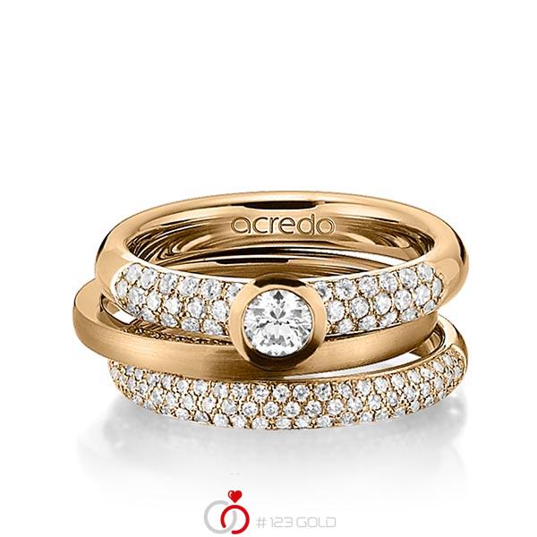 Set in Roségold 585 mit zus. 0,99 ct. Brillant tw, si tw, vs von acredo - A-1286-6 Set in Roségold 585 mit zus. 0,99 ct. Brillant tw, si tw, vs von acredo - A-1286-6
