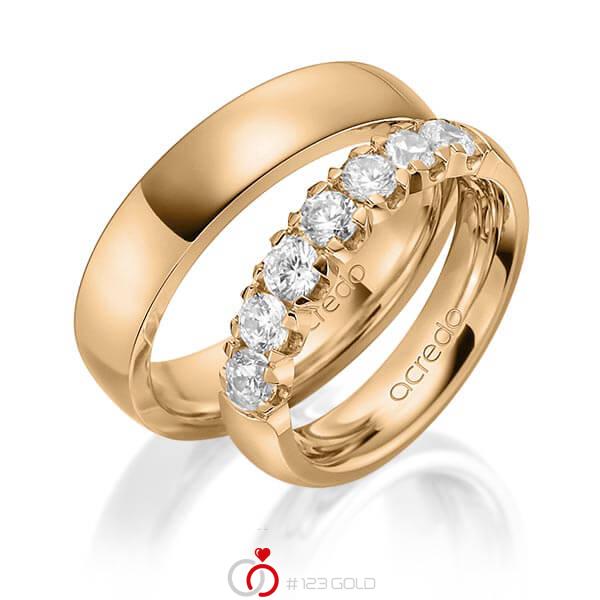 Set in Roségold 585 mit zus. 1,05 ct. Brillant tw, vs von acredo - A-1573-3 Set in Roségold 585 mit zus. 1,05 ct. Brillant tw, vs von acredo - A-1573-3
