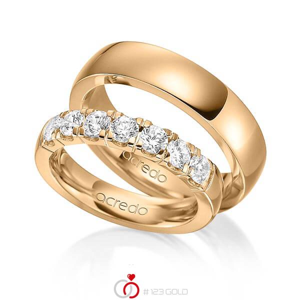 Set in Roségold 585 mit zus. 1,05 ct. Brillant tw, vs von acredo - A-1582-3 Set in Roségold 585 mit zus. 1,05 ct. Brillant tw, vs von acredo - A-1582-3