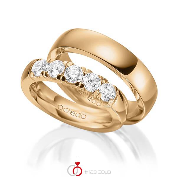 Set in Roségold 585 mit zus. 1,25 ct. Brillant tw, vs von acredo - A-1584-3 Set in Roségold 585 mit zus. 1,25 ct. Brillant tw, vs von acredo - A-1584-3