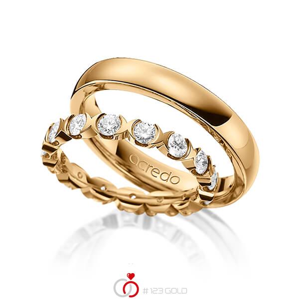 Set in Roségold 585 vollausgefasst mit zus. 1,5 ct. Brillant tw, vs von acredo - A-1483-1 Set in Roségold 585 vollausgefasst mit zus. 1,5 ct. Brillant tw, vs von acredo - A-1483-1