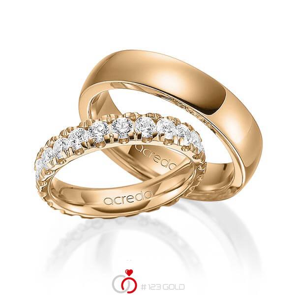 Set in Roségold 585 vollausgefasst mit zus. 2,1 ct. Brillant tw, vs von acredo - A-1587-3 Set in Roségold 585 vollausgefasst mit zus. 2,1 ct. Brillant tw, vs von acredo - A-1587-3