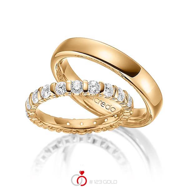 Set in Roségold 585 vollausgefasst mit zus. 2 ct. Brillant tw, vs von acredo - A-1549-3 Set in Roségold 585 vollausgefasst mit zus. 2 ct. Brillant tw, vs von acredo - A-1549-3