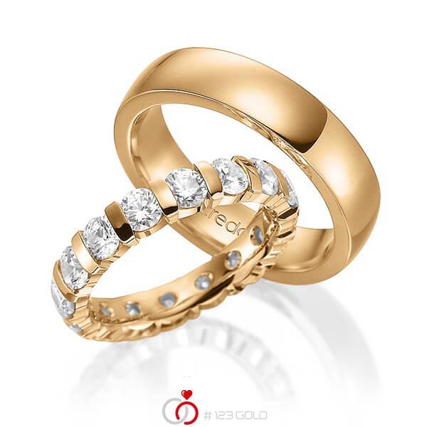 Set in Roségold 585 vollausgefasst mit zus. 3,2 ct. Brillant tw, vs von acredo - A-1588-3 Set in Roségold 585 vollausgefasst mit zus. 3,2 ct. Brillant tw, vs von acredo - A-1588-3