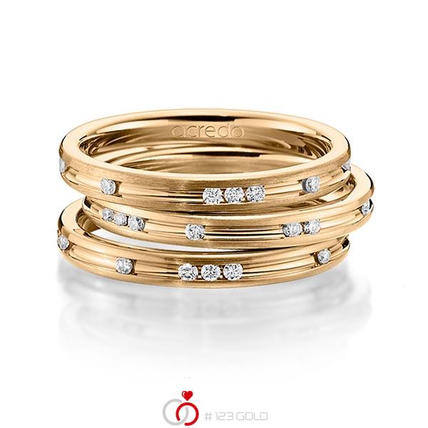 Set in Roségold 750 mit zus. 0,42 ct. Brillant tw, si von acredo - A-1451-10 Set in Roségold 750 mit zus. 0,42 ct. Brillant tw, si von acredo - A-1451-10