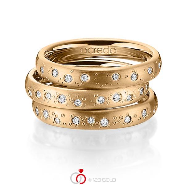 Set in Roségold 750 mit zus. 0,663 ct. Brillant tw, si von acredo - A-1447-10 Set in Roségold 750 mit zus. 0,663 ct. Brillant tw, si von acredo - A-1447-10