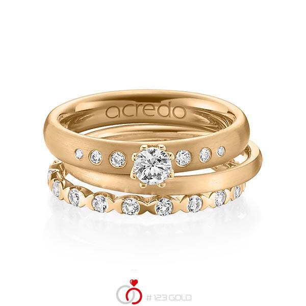 Set in Roségold 750 mit zus. 0,916 ct. Brillant tw, si tw, vs von acredo - A-1231-12 Set in Roségold 750 mit zus. 0,916 ct. Brillant tw, si tw, vs von acredo - A-1231-12