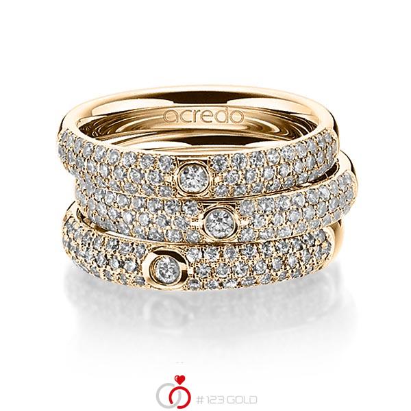 Set in Roségold 750 mit zus. 1,476 ct. Brillant tw, si von acredo - A-1448-10 Set in Roségold 750 mit zus. 1,476 ct. Brillant tw, si von acredo - A-1448-10