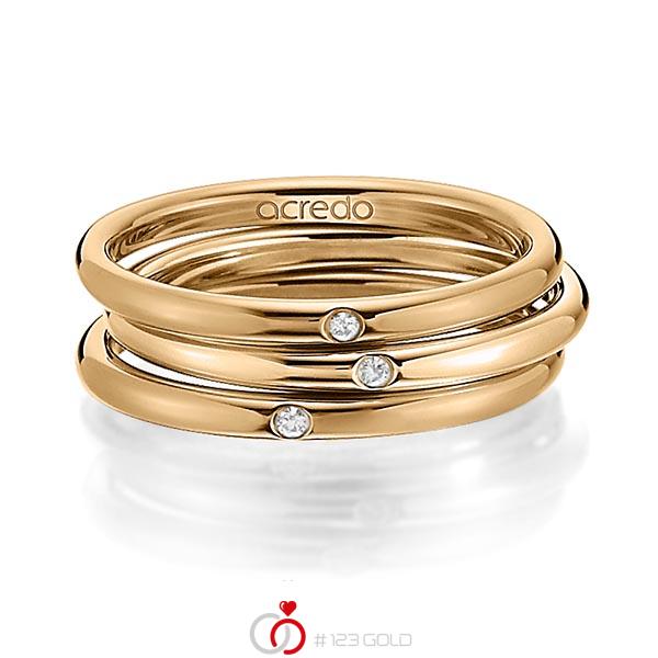 Set in roségoud 18 kt. met in totaal 0,03 ct. Briljant tw/si van acredo - A-1442-11 Set in roségoud 18 kt. met in totaal 0,03 ct. Briljant tw/si van acredo - A-1442-11