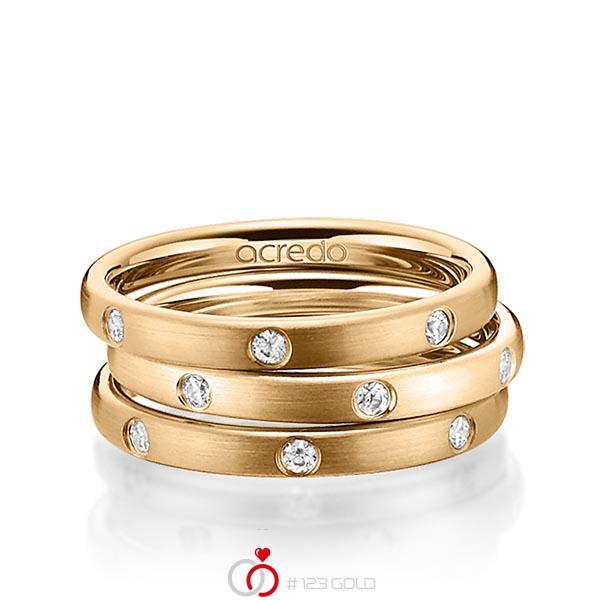 Set in roségoud 18 kt. met in totaal 0,42 ct. Briljant tw/si van acredo - A-1450-14 Set in roségoud 18 kt. met in totaal 0,42 ct. Briljant tw/si van acredo - A-1450-14