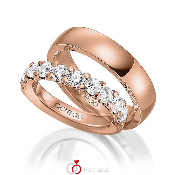 Set in Rotgold 585 halbausgefasst mit zus. 1,6 ct. Brillant tw, vs von acredo - A-1577-4 Set in Rotgold 585 halbausgefasst mit zus. 1,6 ct. Brillant tw, vs von acredo - A-1577-4