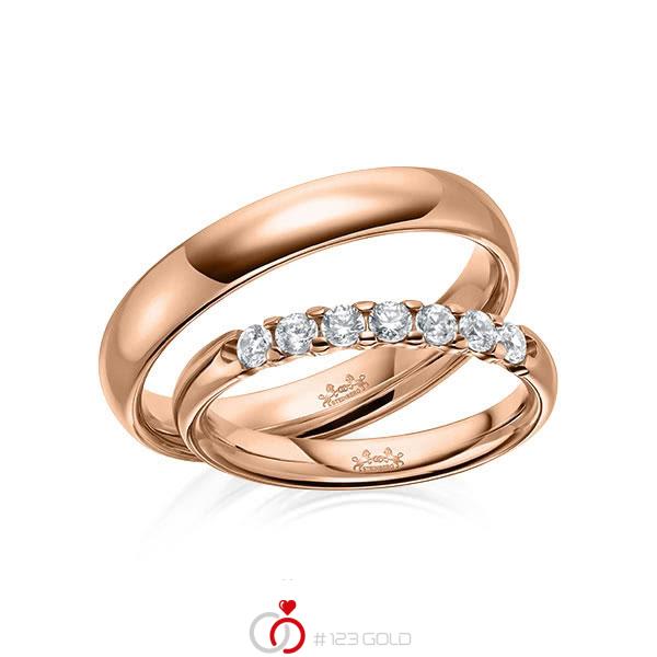 Set in Rotgold 585 mit zus. 0,35 ct. Brillant tw, si von Steinberg - Q-1616-3 Set in Rotgold 585 mit zus. 0,35 ct. Brillant tw, si von Steinberg - Q-1616-3