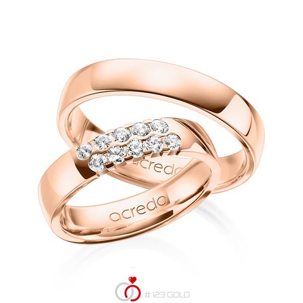 Set in Rotgold 585 mit zus. 0,4 ct. Brillant tw, vs von acredo - A-1323-5 Set in Rotgold 585 mit zus. 0,4 ct. Brillant tw, vs von acredo - A-1323-5