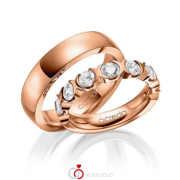 Set in Rotgold 585 mit zus. 1,4 ct. Brillant tw, vs von acredo - A-1580-5 Set in Rotgold 585 mit zus. 1,4 ct. Brillant tw, vs von acredo - A-1580-5