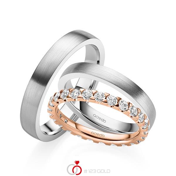 Set in Rotgold 585 vollausgefasst mit zus. 1,3 ct. Brillant tw, si von acredo - A-2068-6 Set in Rotgold 585 vollausgefasst mit zus. 1,3 ct. Brillant tw, si von acredo - A-2068-6