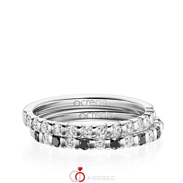 Set in Weissgold 585 halbausgefasst mit zus. 0,81 ct. Brillant tw, vs tw, si schwarz von acredo - A-1984-1 Set in Weissgold 585 halbausgefasst mit zus. 0,81 ct. Brillant tw, vs tw, si schwarz von acredo - A-1984-1