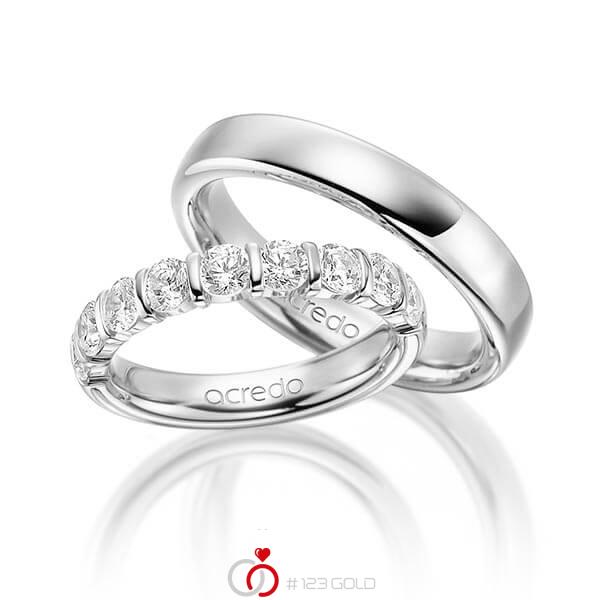 Set in Weissgold 585 halbausgefasst mit zus. 1,35 ct. Brillant tw, vs von acredo - A-1575-1 Set in Weissgold 585 halbausgefasst mit zus. 1,35 ct. Brillant tw, vs von acredo - A-1575-1