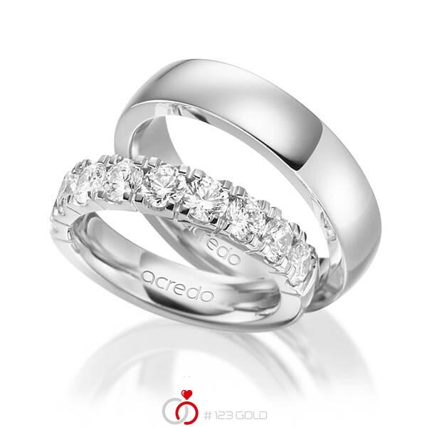 Set in Weißgold 585 halbausgefasst mit zus. 1,5 ct. Brillant tw, vs - A-1583-1 Set in Weißgold 585 halbausgefasst mit zus. 1,5 ct. Brillant tw, vs - A-1583-1