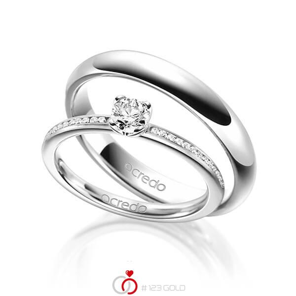 Set in Weissgold 585 mit 0,3 ct. + zus. 0,13 ct. Brillant tw, si von acredo - A-1601-1 Set in Weissgold 585 mit 0,3 ct. + zus. 0,13 ct. Brillant tw, si von acredo - A-1601-1