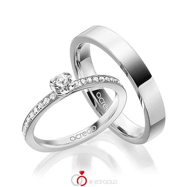 Set in Weissgold 585 mit 0,3 ct. + zus. 0,2 ct. Brillant tw, si von acredo - A-1596-1 Set in Weissgold 585 mit 0,3 ct. + zus. 0,2 ct. Brillant tw, si von acredo - A-1596-1