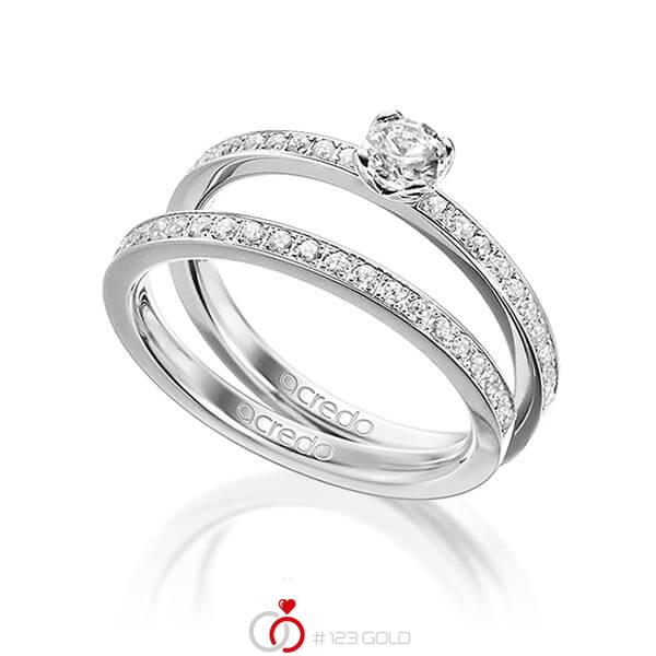 Set in Weissgold 585 mit 0,3 ct. + zus. 0,42 ct. Brillant tw, si von acredo - A-1600-1 Set in Weissgold 585 mit 0,3 ct. + zus. 0,42 ct. Brillant tw, si von acredo - A-1600-1