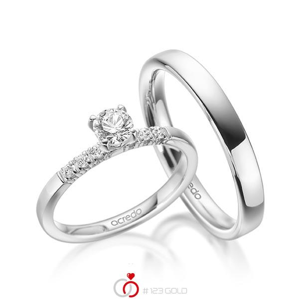 Set in Weißgold 585 mit 0,4 ct. + zus. 0,12 ct. Brillant tw, si von acredo - A-1926-1 Set in Weißgold 585 mit 0,4 ct. + zus. 0,12 ct. Brillant tw, si von acredo - A-1926-1