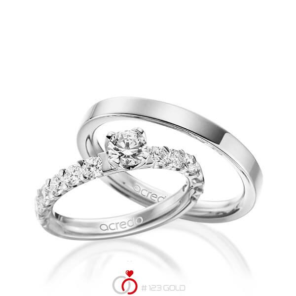Set in Weissgold 585 mit 0,5 ct. + zus. 1,08 ct. Brillant tw, si von acredo - A-1562-2 Set in Weissgold 585 mit 0,5 ct. + zus. 1,08 ct. Brillant tw, si von acredo - A-1562-2