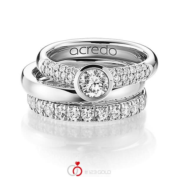 Set in Weissgold 585 mit 0,5 ct. + zus. 1,66 ct. Brillant tw, si tw, vs von acredo - A-1228-1 Set in Weissgold 585 mit 0,5 ct. + zus. 1,66 ct. Brillant tw, si tw, vs von acredo - A-1228-1