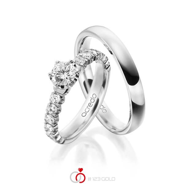 Set in Weissgold 585 mit 1 ct. + zus. 0,6 ct. tw, si von acredo - A-1564-4 Set in Weissgold 585 mit 1 ct. + zus. 0,6 ct. tw, si von acredo - A-1564-4