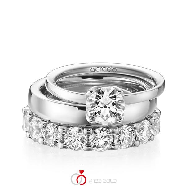 Set in Weissgold 585 mit 1 ct. + zus. 4,14 ct. Brillant tw, si tw, vs von acredo - A-1233-1 Set in Weissgold 585 mit 1 ct. + zus. 4,14 ct. Brillant tw, si tw, vs von acredo - A-1233-1