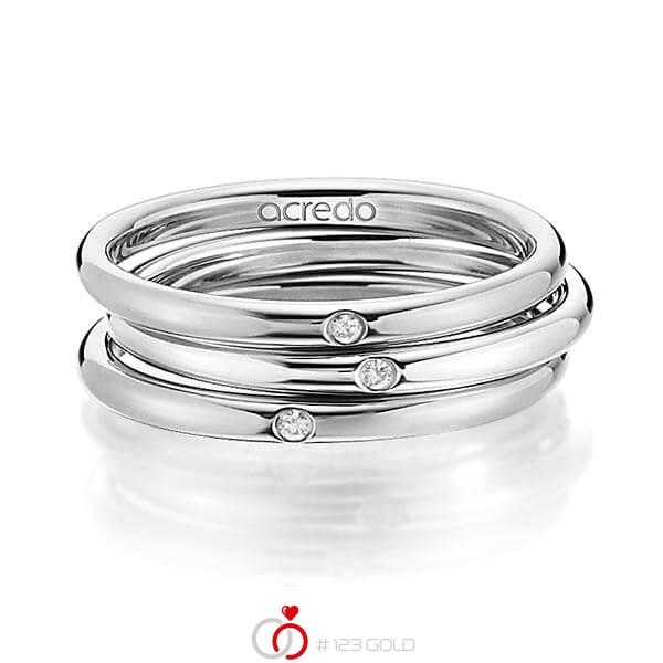 Set in Weißgold 585 mit zus. 0,03 ct. Brillant tw, si von acredo - A-1442-2 Set in Weißgold 585 mit zus. 0,03 ct. Brillant tw, si von acredo - A-1442-2