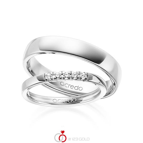 Set in Weißgold 585 mit zus. 0,1 ct. Brillant tw, vs von acredo - A-1313-1 Set in Weißgold 585 mit zus. 0,1 ct. Brillant tw, vs von acredo - A-1313-1