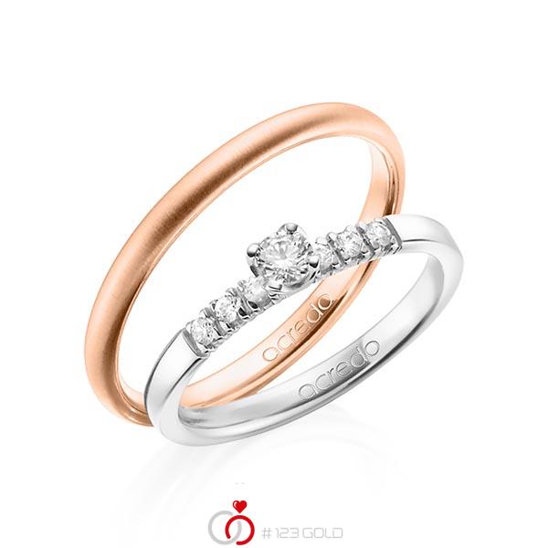Set in Weissgold 585 mit zus. 0,27 ct. Brillant tw, si von acredo - A-1376-1 Set in Weissgold 585 mit zus. 0,27 ct. Brillant tw, si von acredo - A-1376-1