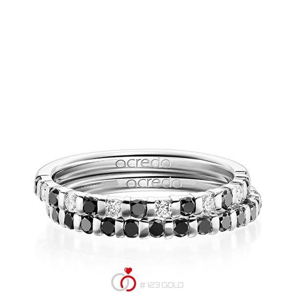 Set in Weissgold 585 mit zus. 0,81 ct. Brillant tw, si schwarz von acredo - A-1981-1 Set in Weissgold 585 mit zus. 0,81 ct. Brillant tw, si schwarz von acredo - A-1981-1