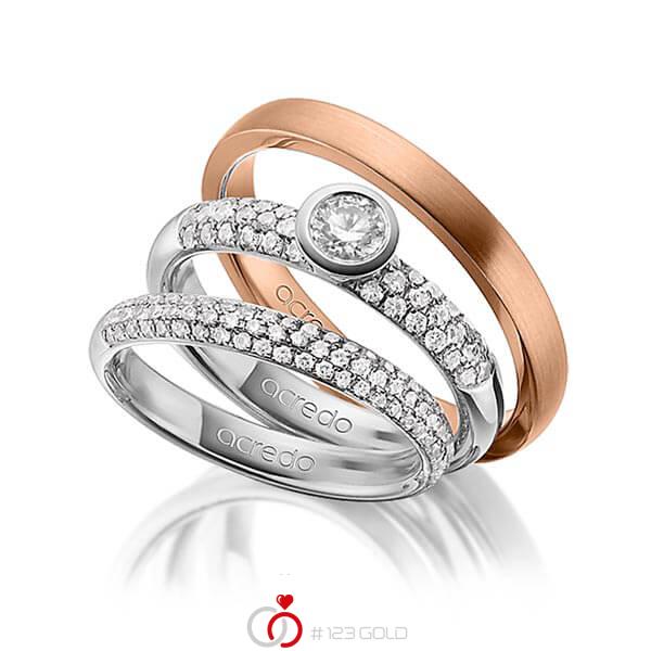 Set in Weißgold 585 mit zus. 0,99 ct. Brillant tw, si tw, vs von acredo - A-1425-1 Set in Weißgold 585 mit zus. 0,99 ct. Brillant tw, si tw, vs von acredo - A-1425-1
