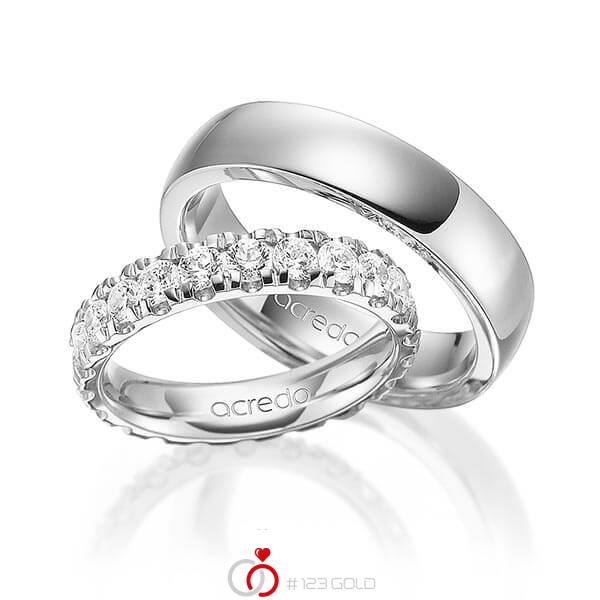 Set in Weissgold 585 vollausgefasst mit zus. 2,1 ct. Brillant tw, vs von acredo - A-1587-1 Set in Weissgold 585 vollausgefasst mit zus. 2,1 ct. Brillant tw, vs von acredo - A-1587-1