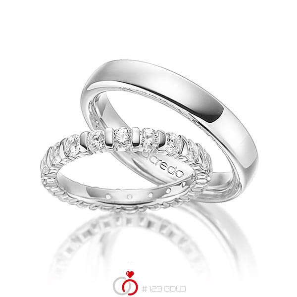 Set in Weissgold 585 vollausgefasst mit zus. 2 ct. Brillant tw, vs von acredo - A-1549-1 Set in Weissgold 585 vollausgefasst mit zus. 2 ct. Brillant tw, vs von acredo - A-1549-1