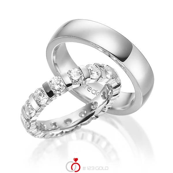 Set in Weissgold 585 vollausgefasst mit zus. 3,2 ct. Brillant tw, vs von acredo - A-1588-1 Set in Weissgold 585 vollausgefasst mit zus. 3,2 ct. Brillant tw, vs von acredo - A-1588-1